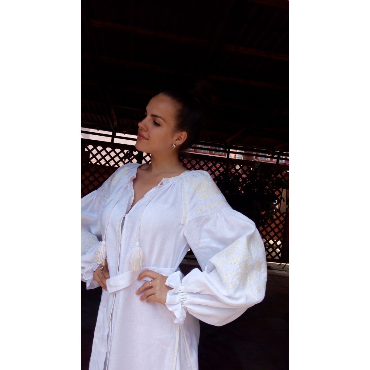 Boho Bohemian Ukrainian Peasant Vita Kin Dress Shirt