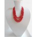 Necklace Namysto of pressed corals  3 threads