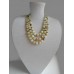Necklace of white onyx natural gemstone 3 threads
