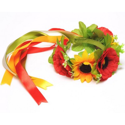 Ukrainian Wreath "Poppies&Sunflowers"