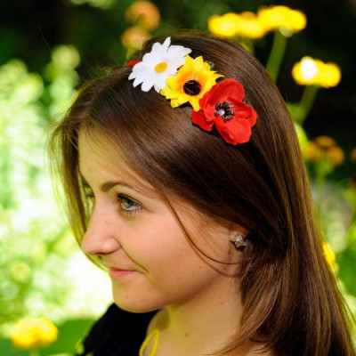 Ukrainian Headdress "Flowers on hairband"