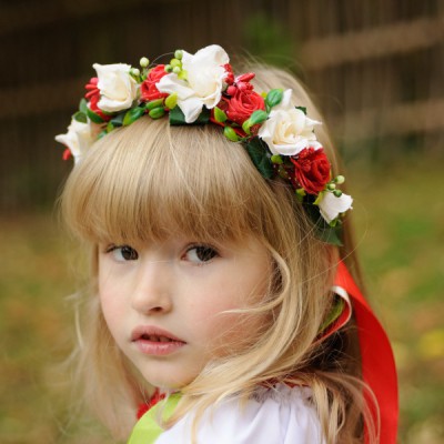 Ukrainian Wreath "Roses with Ribbons"