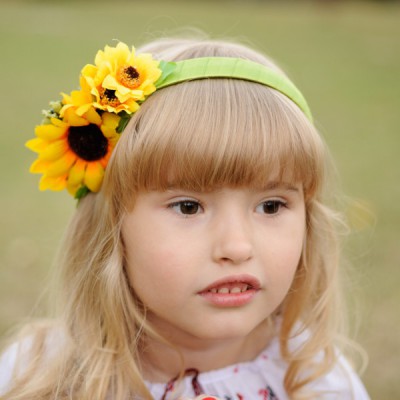 Ukrainian Headdress "Sunflowers on Hair band"