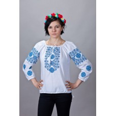 Embroidered  blouse "Luxury Blue"