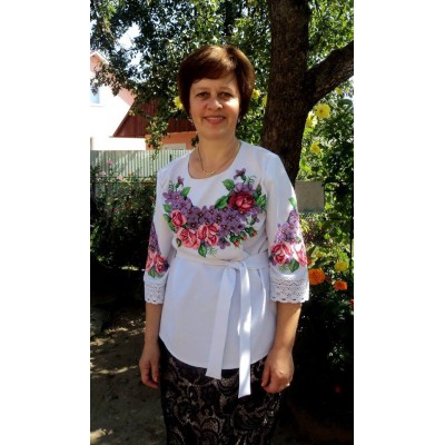 Beads Embroidered Blouse "Lilac"