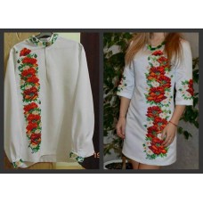 Beads Embroidered Shirt "Floral Couple"