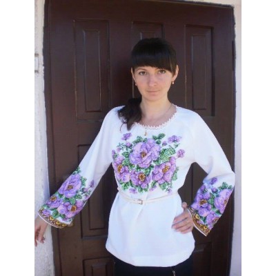 Beads Embroidered Blouse "Purple Haze"