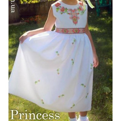 Beads Embroidered Dress for girl "Princess of March"