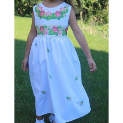 Beads Embroidered Dress for girl "Princess of April"