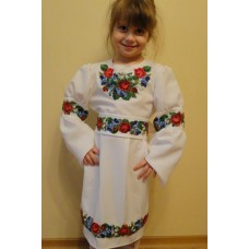 Beads Embroidered Dress for girl "Wreath of Flowers"