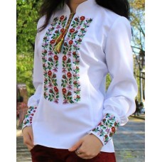Beads Embroidered Blouse "Flower Symmetry"