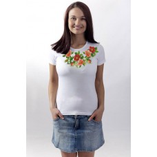 Beads Embroidered T-shirt "Roses"