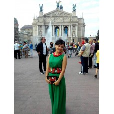 Beads Embroidered Dress and Clutch "Lviv Lady"