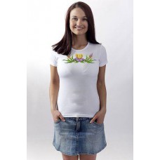 Beads Embroidered T-shirt "Wildflowers"