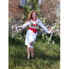 Beads Embroidered Dress "Summer Flowers"