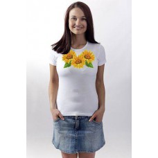Beads Embroidered T-shirt "Sunflowers"