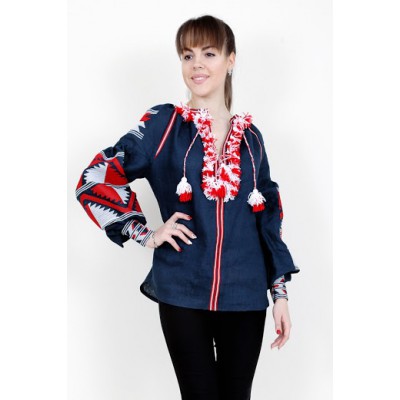 Boho Style Ukrainian Embroidered Folk Blouse 17