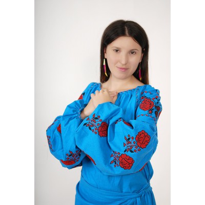 Boho Style Ukrainian Embroidered Folk  Blouse 7