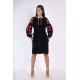 Boho Style Ukrainian Embroidered Classic Dress Black with Red Embroidery