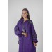 Boho Style Ukrainian Embroidered Midi Dress  Violet with White/Black Embroidery