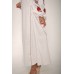 Boho Style Ukrainian Embroidered Maxi Broad Dress White with Red/Black Embroidery