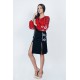 Boho Style Ukrainian Embroidered Blouse+Skirt Red and Black