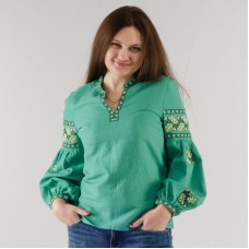Boho Style Ukrainian Embroidered Folk  Blouse "Sun" 1