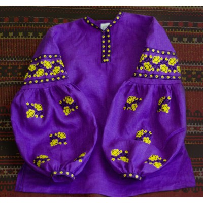 Boho Style Ukrainian Embroidered Folk  Blouse "Sun" 1