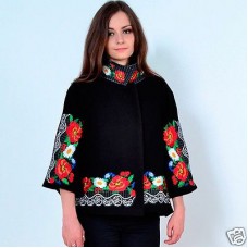Embroidered coat "Lace" black