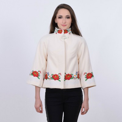 Embroidered coat "Lace" white