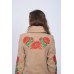 Embroidered coat "Poppy Bouquet" beige