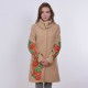 Embroidered coat "Poppy Bouquet" beige