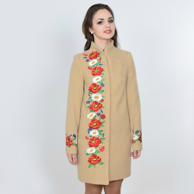 Embroidered coat "Winter Dreams" beige
