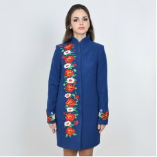 Embroidered coat "Winter Dreams" blue