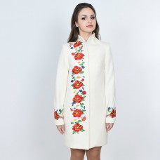 Embroidered coat "Winter Dreams" white