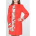 Embroidered coat "Flower Fantasy" red