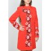 Embroidered coat "Roses Lace" red