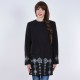 Embroidered coat "Melody" black