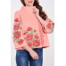 Embroidered coat "Luxurious Poppies" peach