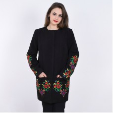 Embroidered coat "Modern" black