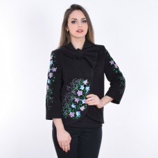 Embroidered coat "Bluebell" black