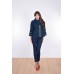 Embroidered coat "Flower Lace" dark blue