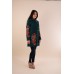 Embroidered coat "Poppy Bouquet" Plus size, dark green