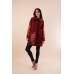 Embroidered coat "Poppy Bouquet" Plus size, cherry