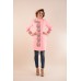 Embroidered coat "Rose Lace" Plus size, pink