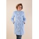 Embroidered coat "Rose Lace" Plus size, light blue