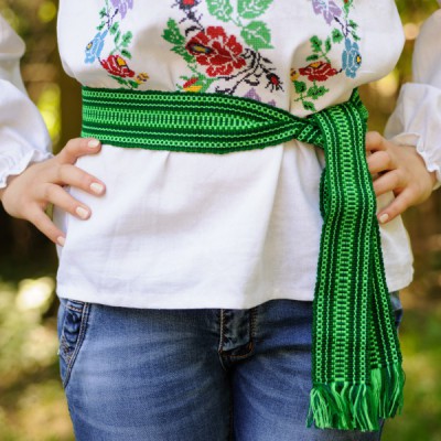 Traditional Belt (Krayka) Green for children
