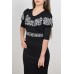 Embroidered dress "Roses for Panna" white on black