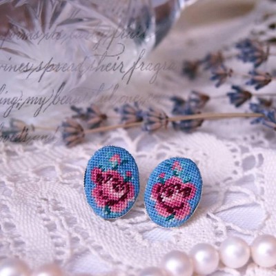 Earrings "Turquoise Rose"