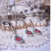Earrings and pendulum set "Mint Rose"